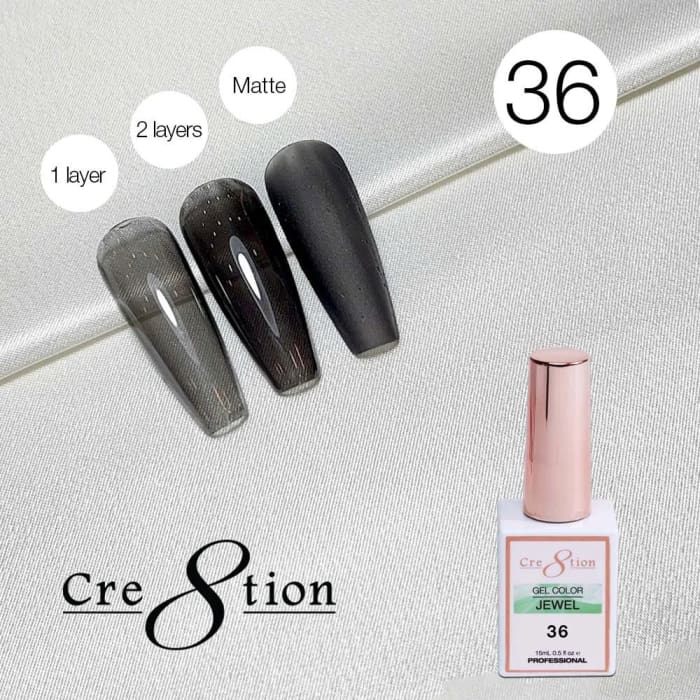 Cre8tion Jewel Collection - G36 (Black Jelly) - OceanNailSupply