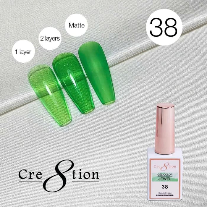 Cre8tion Jewel Collection - G38 (Green Jelly) - OceanNailSupply