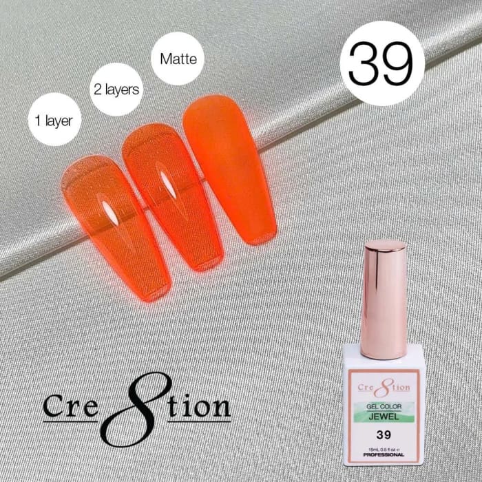 Cre8tion Jewel Collection - G39 (Orange Jelly) - OceanNailSupply