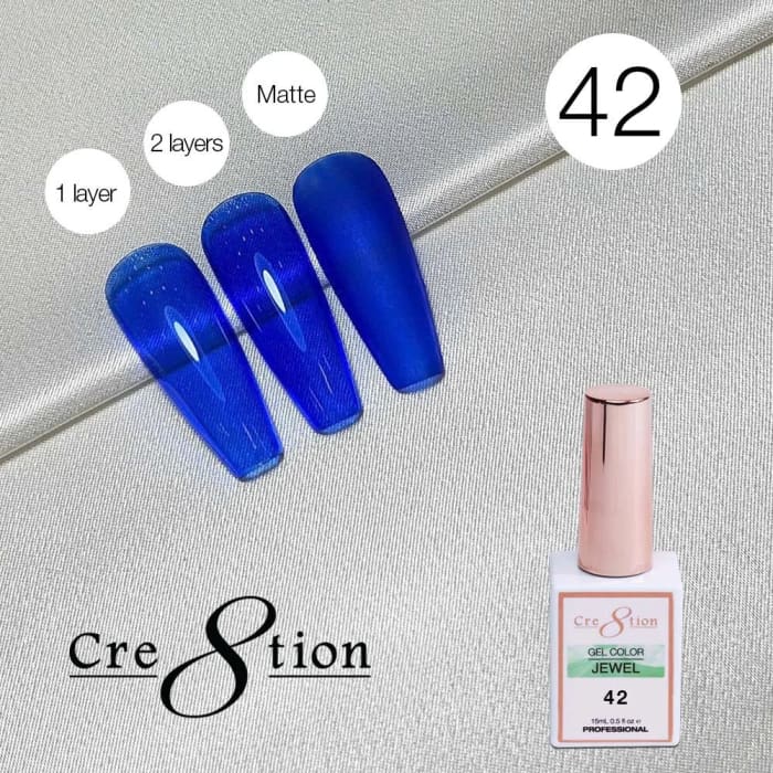 Cre8tion Jewel Collection - G42 (Blue Jelly) - OceanNailSupply