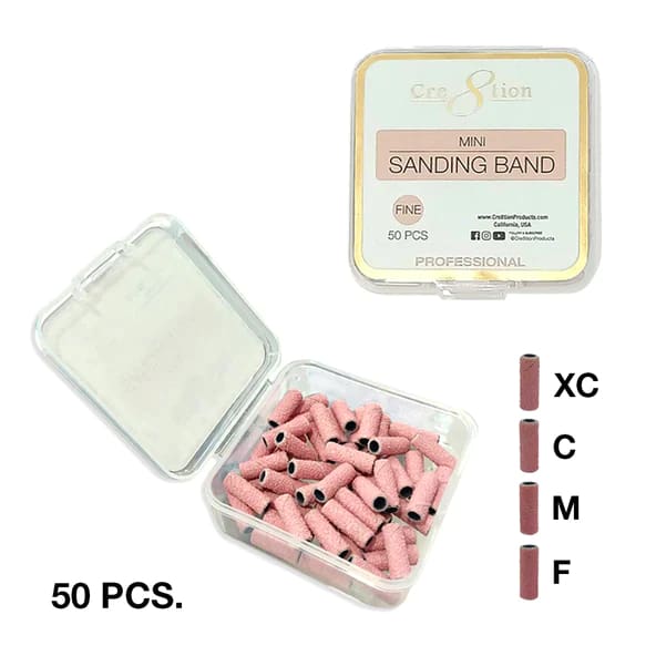 re8tion Mini Pink Sanding Bands 50 pcs./box - OceanNailSupply