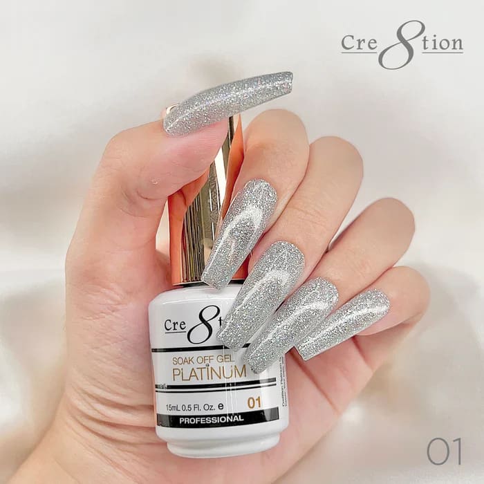 CRE8TION PLATINUM GEL P01 0.5OZ - OceanNailSupply