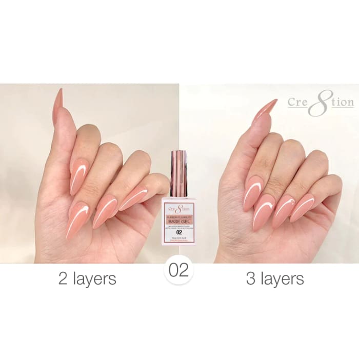 Cre8tion Rubber/ Flexibility Base Gel 0.5oz 02 - OceanNailSupply