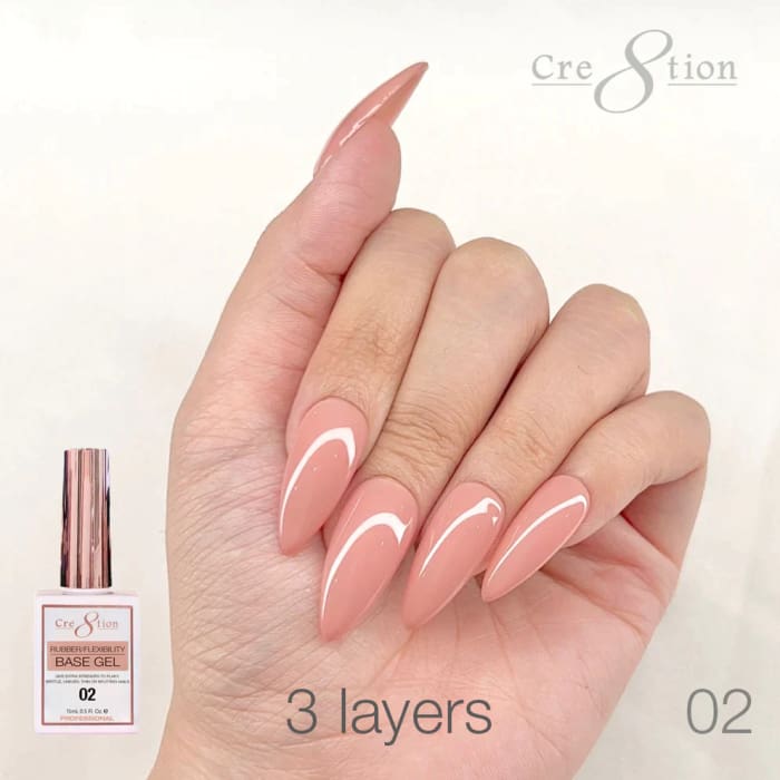 Cre8tion Rubber/ Flexibility Base Gel 0.5oz 02 - OceanNailSupply