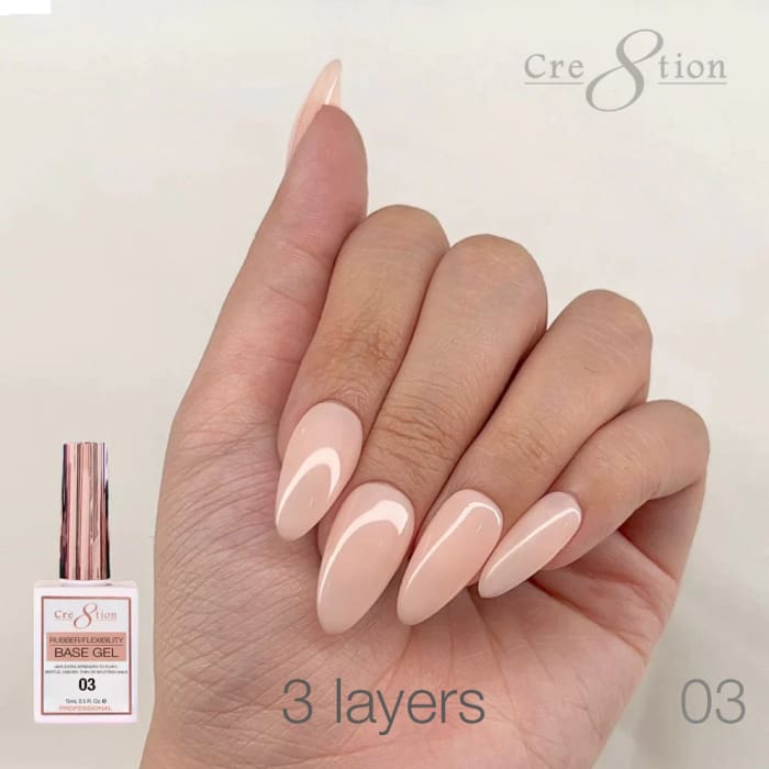 Cre8tion Rubber/ Flexibility Base Gel 0.5oz 03 - OceanNailSupply