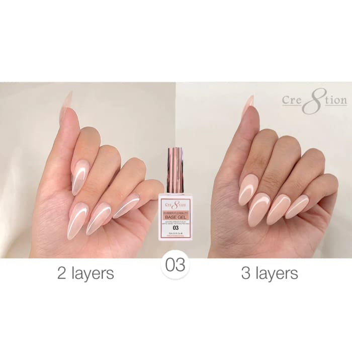 Cre8tion Rubber/ Flexibility Base Gel 0.5oz 03 - OceanNailSupply