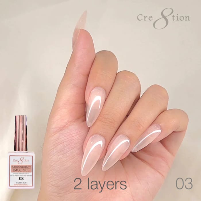 Cre8tion Rubber/ Flexibility Base Gel 0.5oz 03 - OceanNailSupply