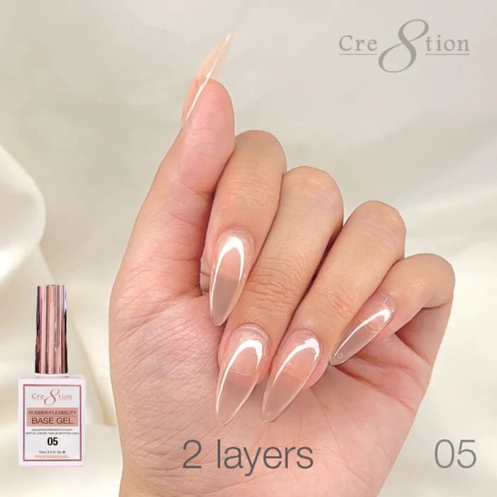 Cre8tion Rubber/ Flexibility Base Gel 0.5oz 05 - OceanNailSupply