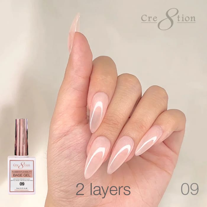 Cre8tion Rubber/ Flexibility Base Gel 0.5oz 09 - OceanNailSupply