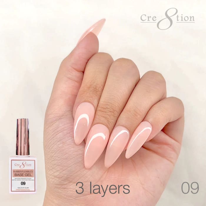 Cre8tion Rubber/ Flexibility Base Gel 0.5oz 09 - OceanNailSupply