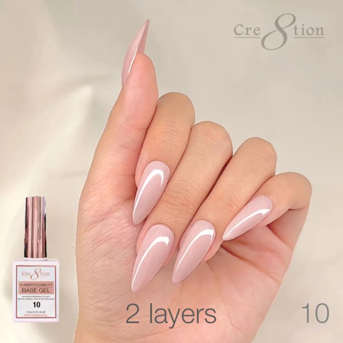 Cre8tion Rubber/ Flexibility Base Gel 0.5oz 10 - OceanNailSupply