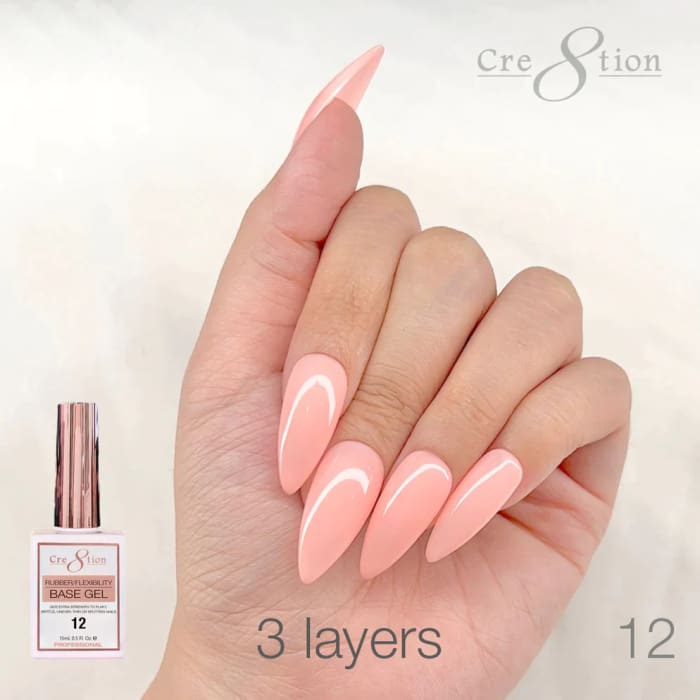 Cre8tion Rubber/ Flexibility Base Gel 0.5oz 12 - OceanNailSupply