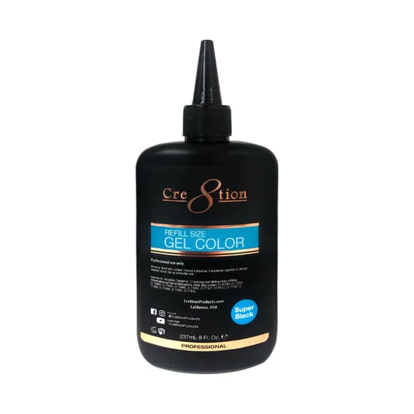 Cre8tion Soak Off Gel - Super Black - OceanNailSupply