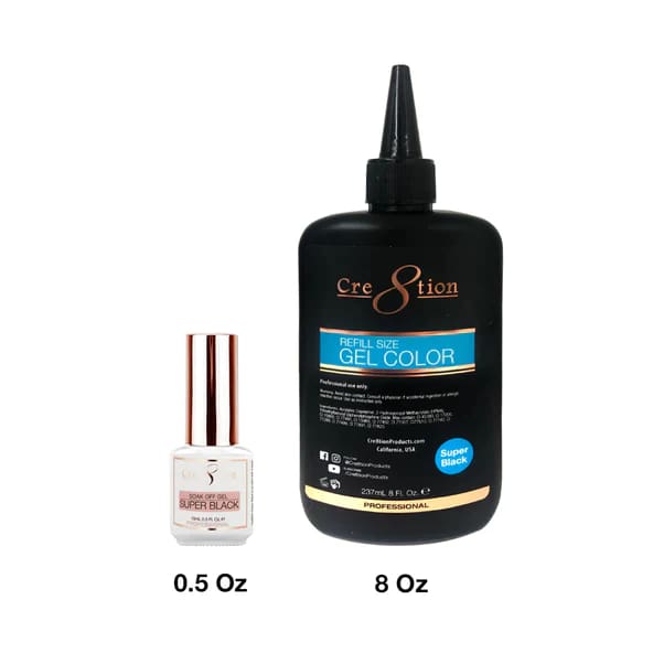 Cre8tion Soak Off Gel - Super Black - OceanNailSupply