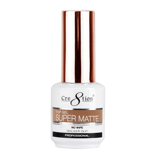 Cre8tion Super Matte Top Coat No Wipe 0.5oz - OceanNailSupply