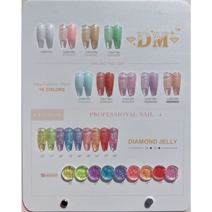 DM Diamond Jelly Collection #01 - #18 - OceanNailSupply