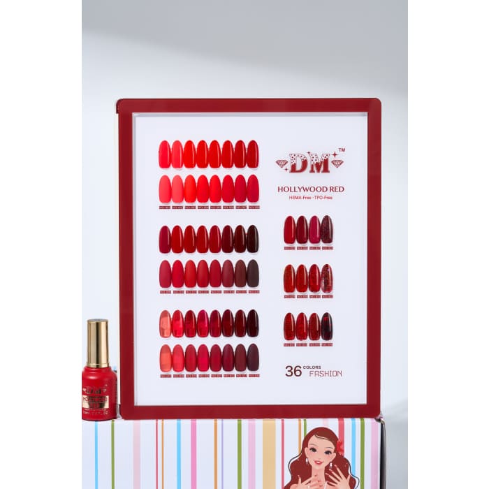 DM Hollywood Red Collection #01 - #36 (HEMA + TPO Free) - OceanNailSupply