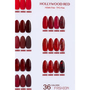 DM Hollywood Red Collection #01 - #36 (HEMA + TPO Free) - OceanNailSupply