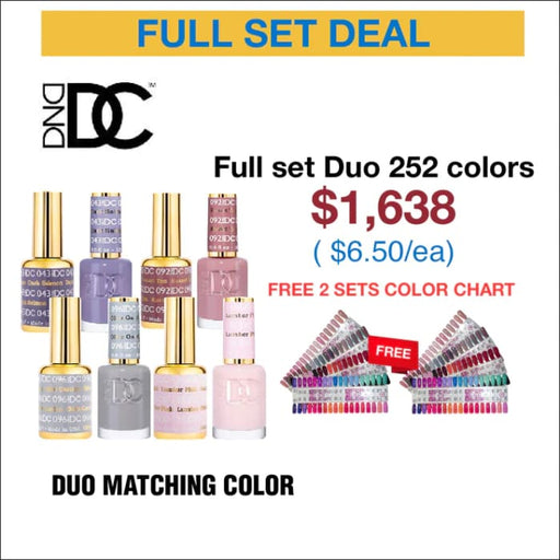 DND DC Duo Matching Color - Full set 252 colors w/ 2 sets Color Chart - OceanNailSupply