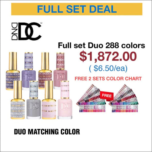 DND DC Duo Matching Color - Full set 288 colors w/ 2 sets Color Chart - OceanNailSupply