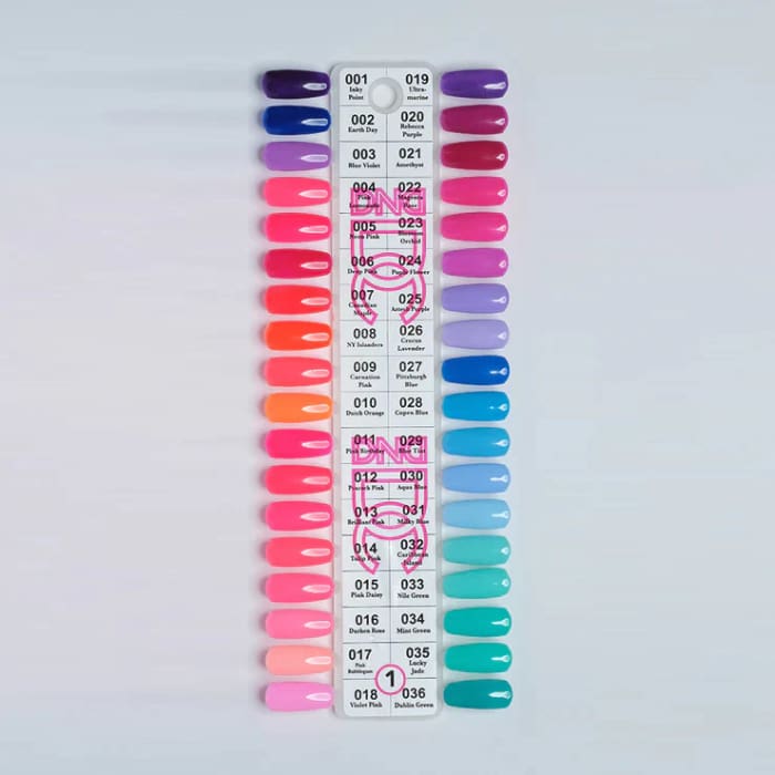 DND DC Duo Matching Color - Full set 36 colors #001 - #036 w/ 1 Color Chart - OceanNailSupply