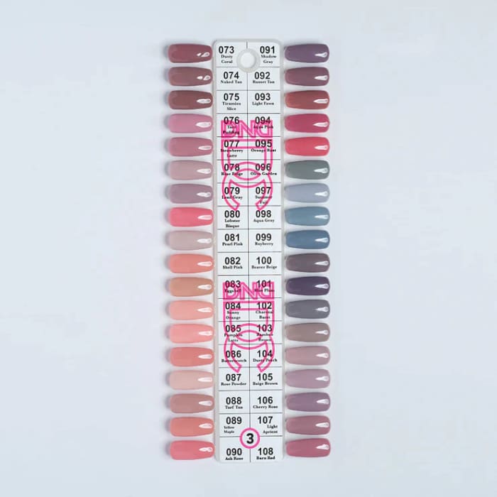 DND DC Duo Matching Color - Full set 36 colors #073 - #108 w/ 1 Color Chart #3 - OceanNailSupply