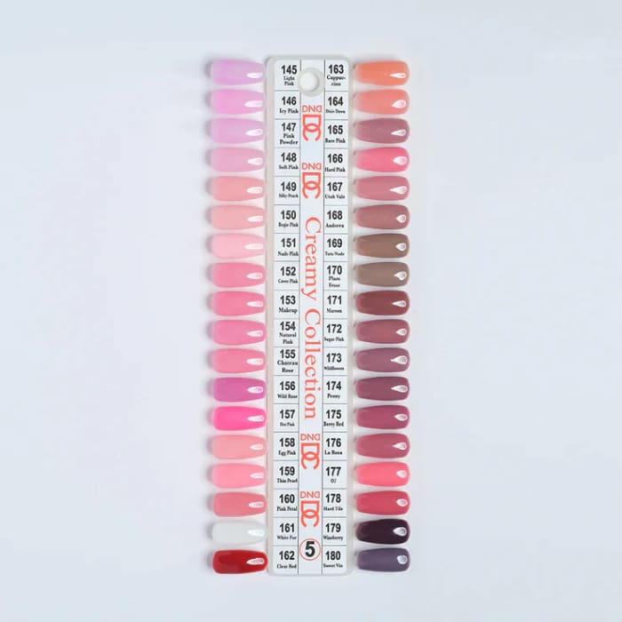 DND DC Duo Matching Color - Full set 36 colors #145 - #180 - Creamy Collection w/ 1 Color Chart #5 - OceanNailSupply
