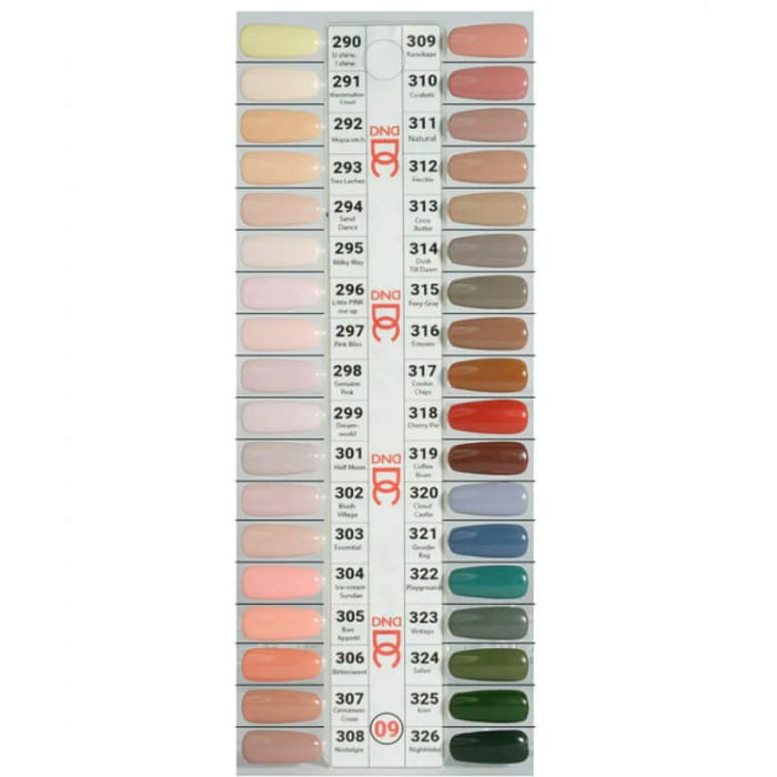 DND DC Duo Matching Color - Full set 36 colors #290 - #326 w/ Color Chart #9 - OceanNailSupply