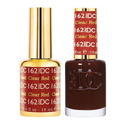 DND DC Matching Pair - Creamy Collection - 162 Clear Red - OceanNailSupply