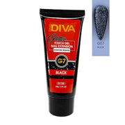 DND Diva Glitter Touch Gel (Polygel) - G07 Black - OceanNailSupply