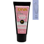 DND Diva Glitter Touch Gel (Polygel) - P01 Crystal Clear - OceanNailSupply