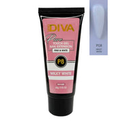 DND Diva Glitter Touch Gel (Polygel) - P08 Milky White - OceanNailSupply