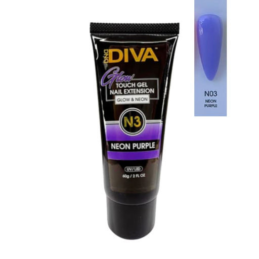 DND Diva Glow Touch Gel (Polygel) - N03 Neon Purple - OceanNailSupply