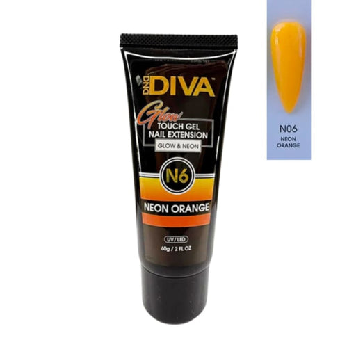 DND Diva Glow Touch Gel (Polygel) - N06 Neon Orange - OceanNailSupply