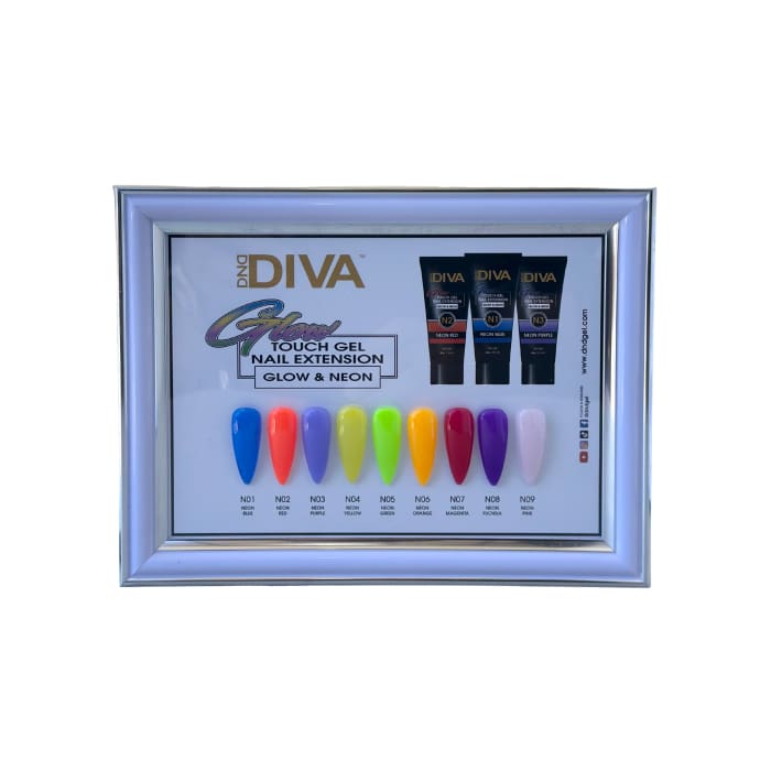 DND Diva Glow Touch Gel (Polygel) - N08 Neon Fuchsia - OceanNailSupply
