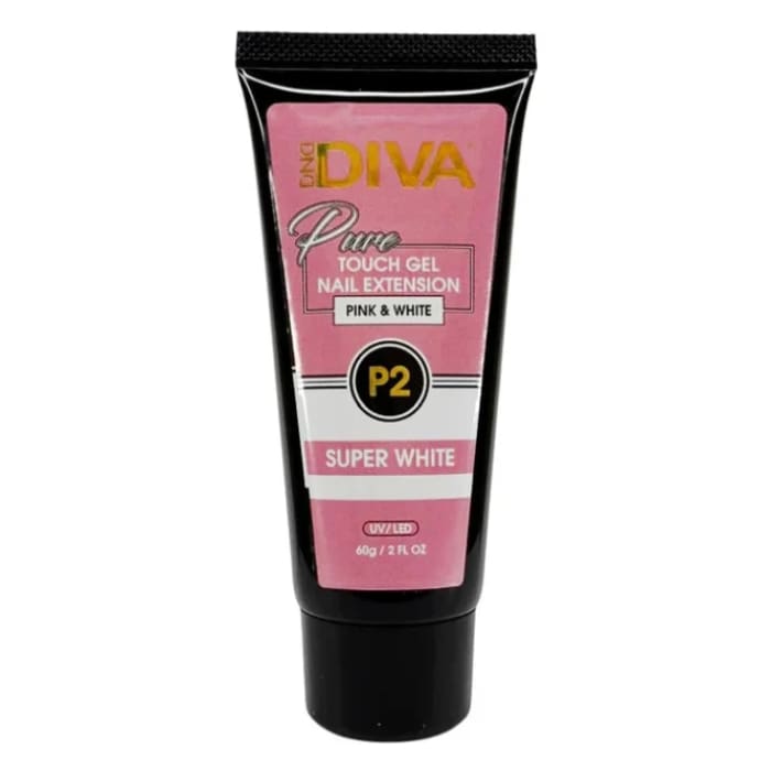 DND Diva Pure Touch Gel (Polygel) - P02 Super White - OceanNailSupply