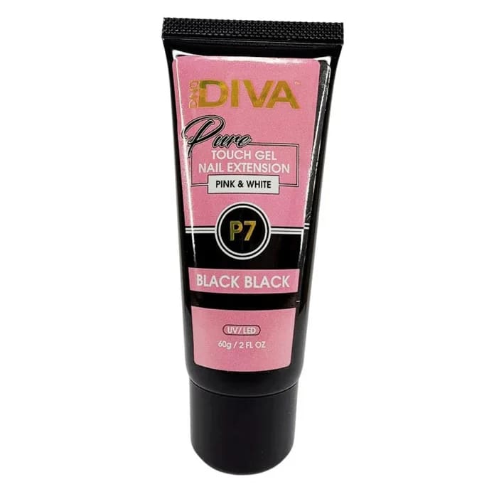 DND Diva Pure Touch Gel (Polygel) - P07 Black Black - OceanNailSupply