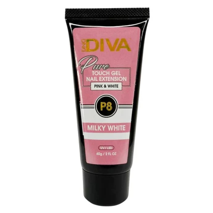 DND Diva Pure Touch Gel (Polygel) - P08 Milky White - OceanNailSupply