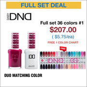 DND Duo Matching Color - Full set 36 colors - #1 w/ 1 Color Chart - OceanNailSupply