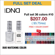 DND Duo Matching Color - Full set 36 colors - 10 #747 - #782 w/ 1 Color Chart - OceanNailSupply
