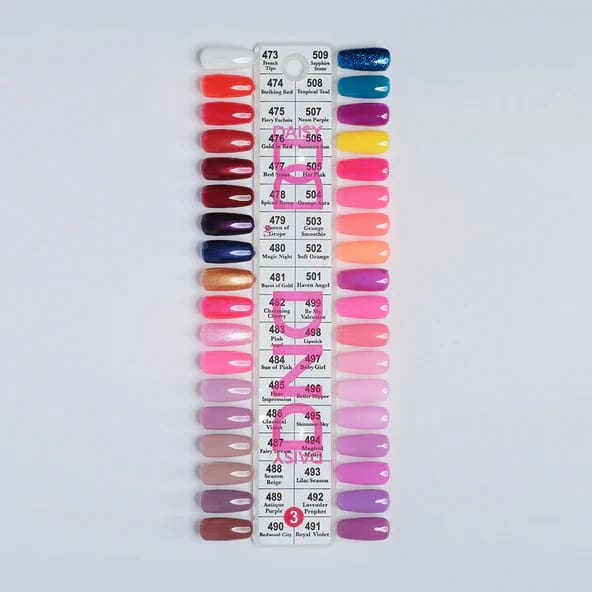 DND Duo Matching Color - Full set 36 colors - 3 #473 - #509 w/ 1 Color Chart - OceanNailSupply