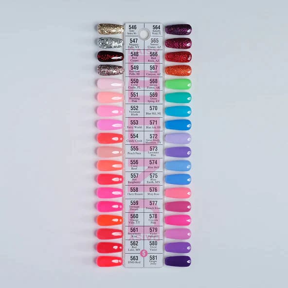 DND Duo Matching Color - Full set 36 colors - #5 #546 - #581 w/ 1 Color Chart - OceanNailSupply