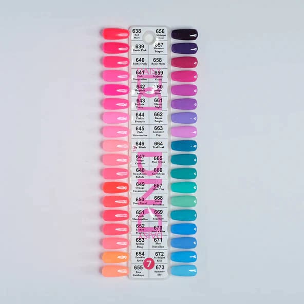 DND Duo Matching Color - Full set 36 colors - 7 #638 - 673 w/ 1 Color Chart - OceanNailSupply