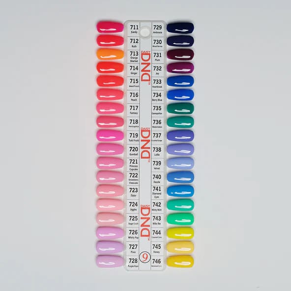 DND Duo Matching Color - Full set 36 colors - 9 #711 - #746 w/ 1 Color Chart - OceanNailSupply
