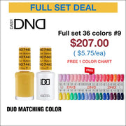 DND Duo Matching Color - Full set 36 colors - 9 #711 - #746 w/ 1 Color Chart - OceanNailSupply