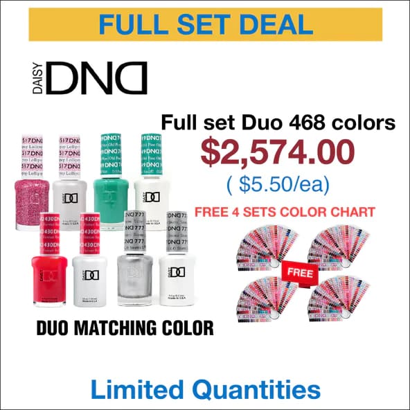 DND Duo Matching Color - Full set 468 colors w/ 4 sets Color Chart - OceanNailSupply