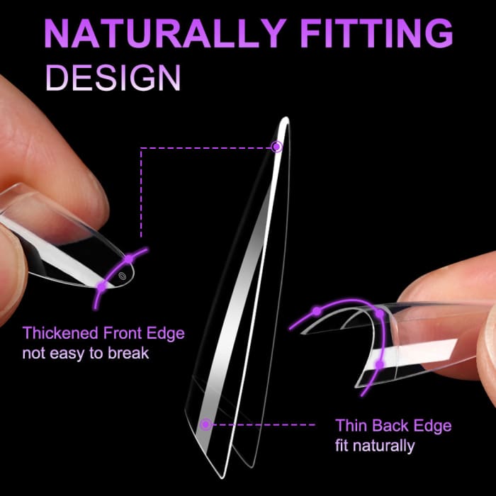 Half Cover Almond Nail Tips – Medium (504 pcs) - OceanNailSupply