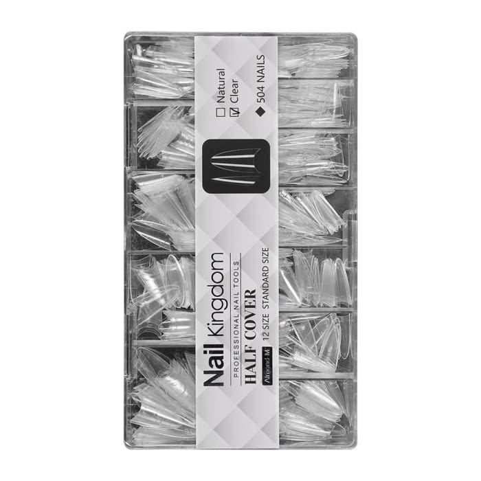 Half Cover Almond Nail Tips – Medium (504 pcs) - OceanNailSupply