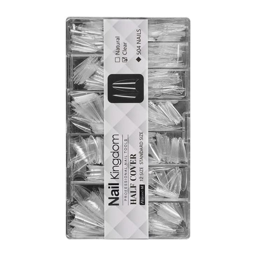 Half Cover Almond Nail Tips – Medium (504 pcs) - OceanNailSupply