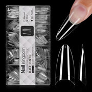 Half Cover Almond Nail Tips – Medium (504 pcs) - OceanNailSupply
